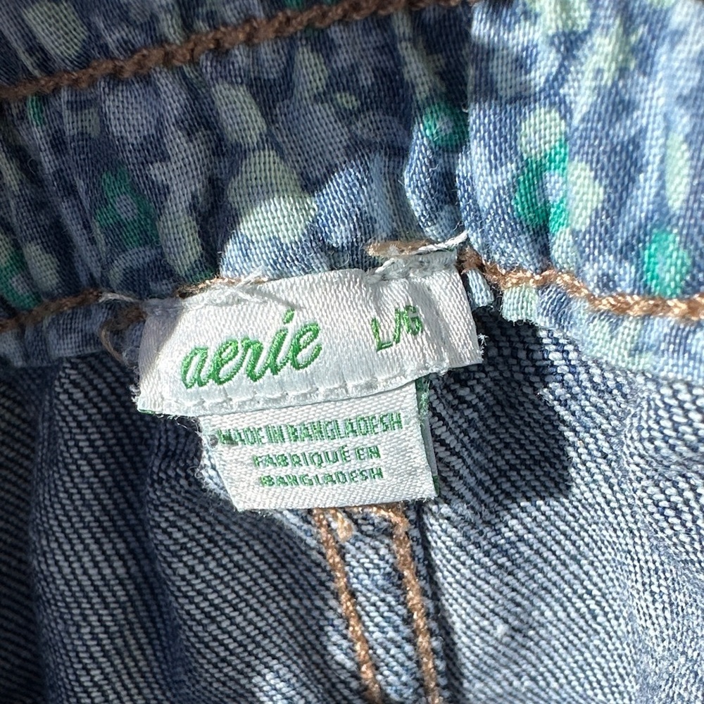 aerie Blue Button-Front Denim Mini Skirt - Picture 6 of 6